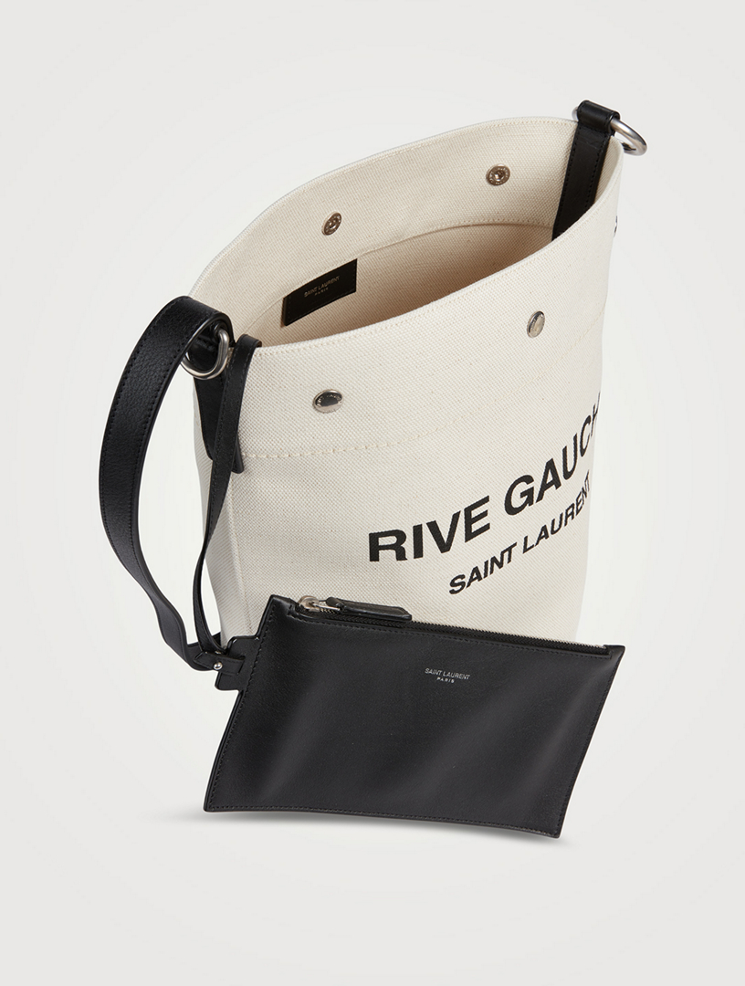 SAINT LAURENT Rive Gauche Linen Bucket Bag | Holt Renfrew