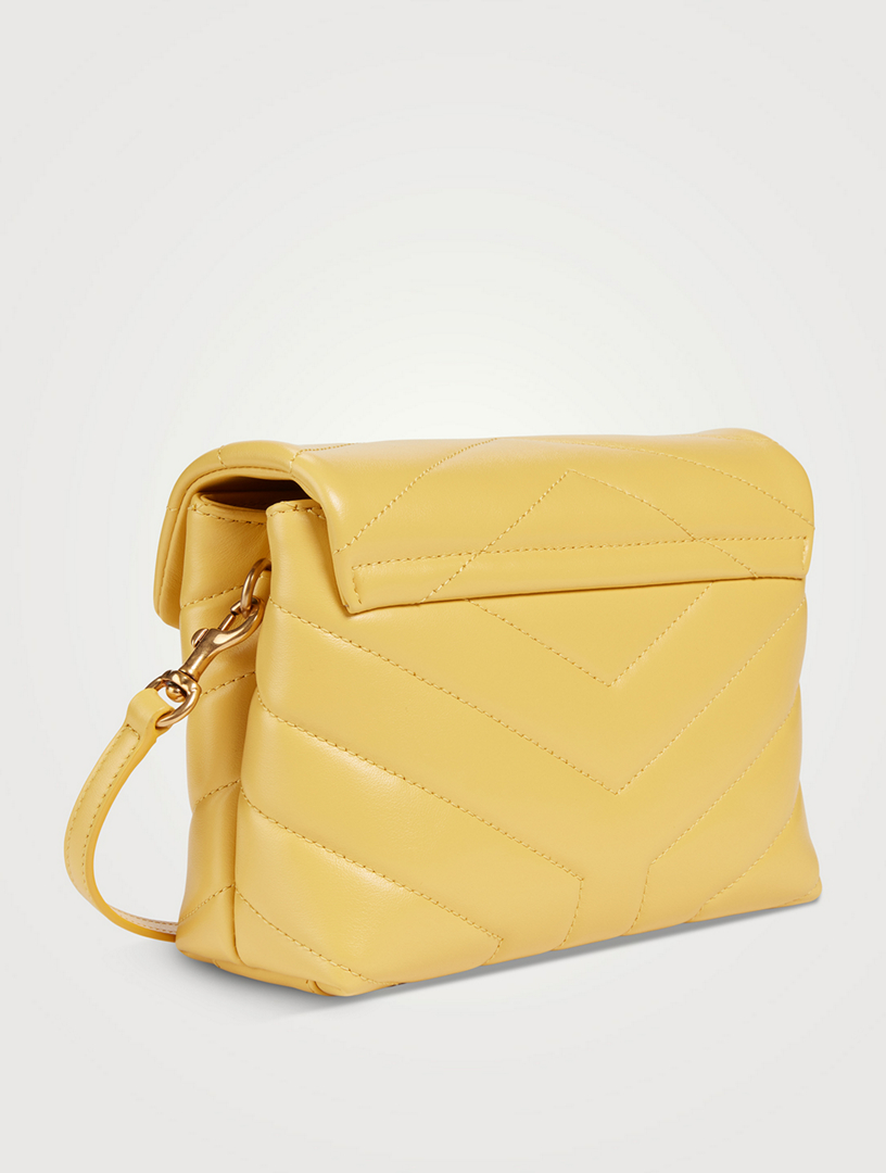 SAINT LAURENT Toy Loulou YSL Monogram Leather Crossbody Bag  Yellow