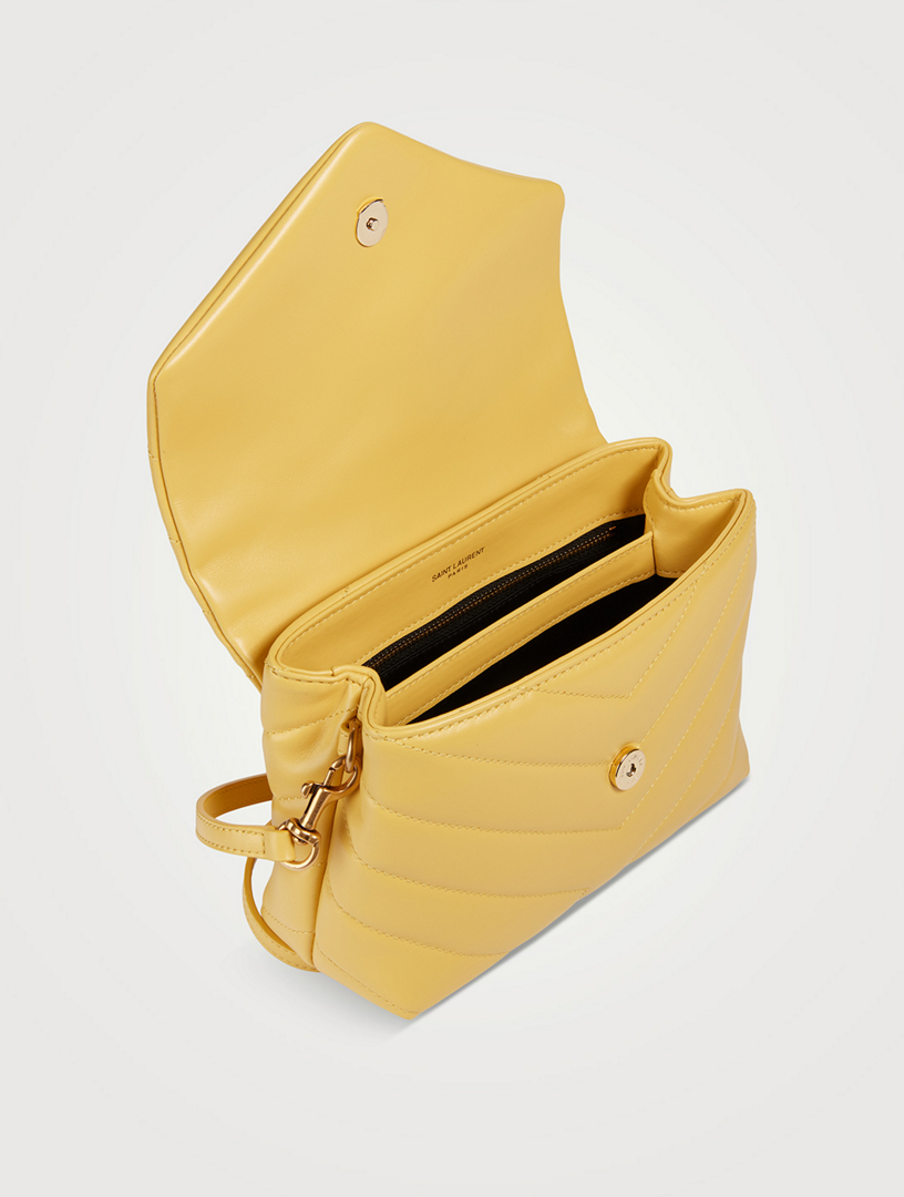 SAINT LAURENT Toy Loulou YSL Monogram Leather Crossbody Bag  Yellow