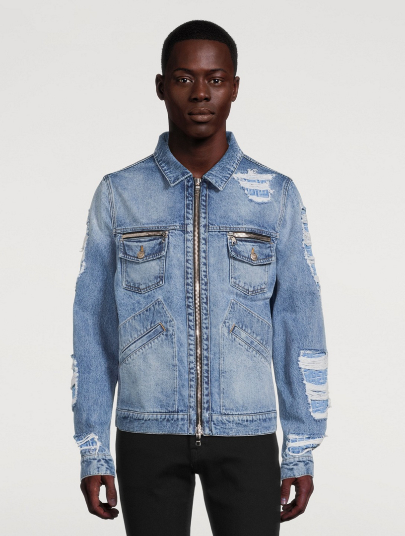 Denim jacket outlet zip