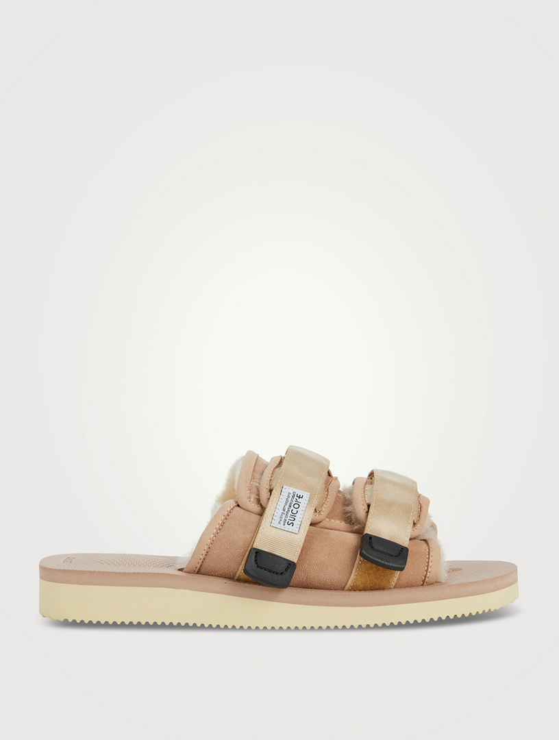 Moto-M2ab Shearling Suede Slide Sandals