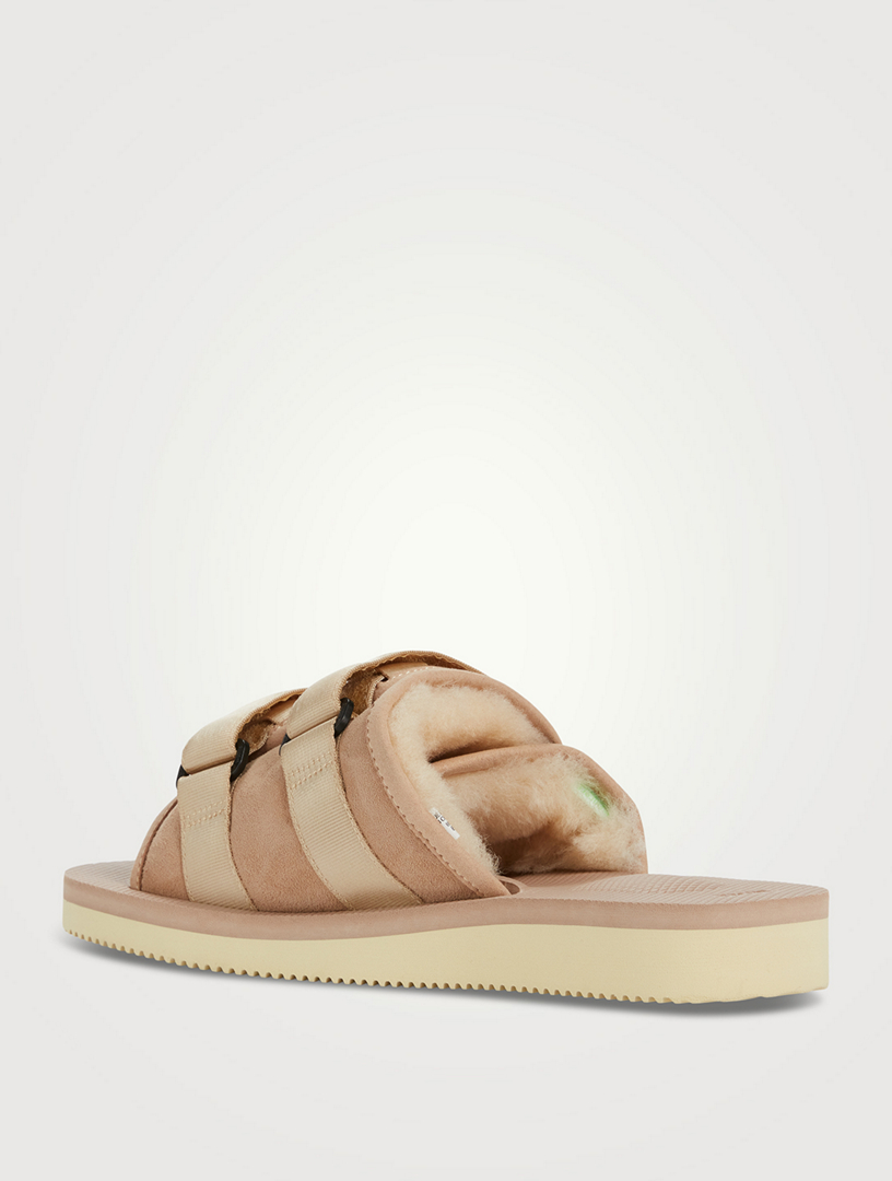 Moto-M2ab Shearling Suede Slide Sandals