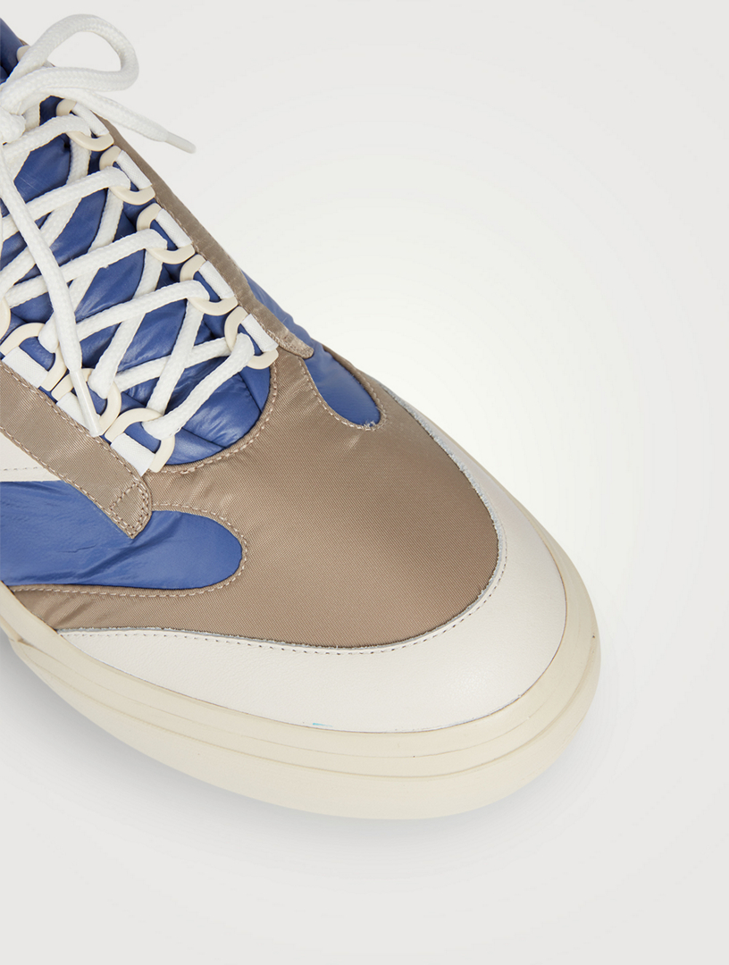 Leather And Fabric Sneakers