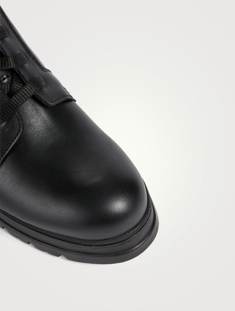 Prunella Leather Heeled Lace-up Ankle Boots
