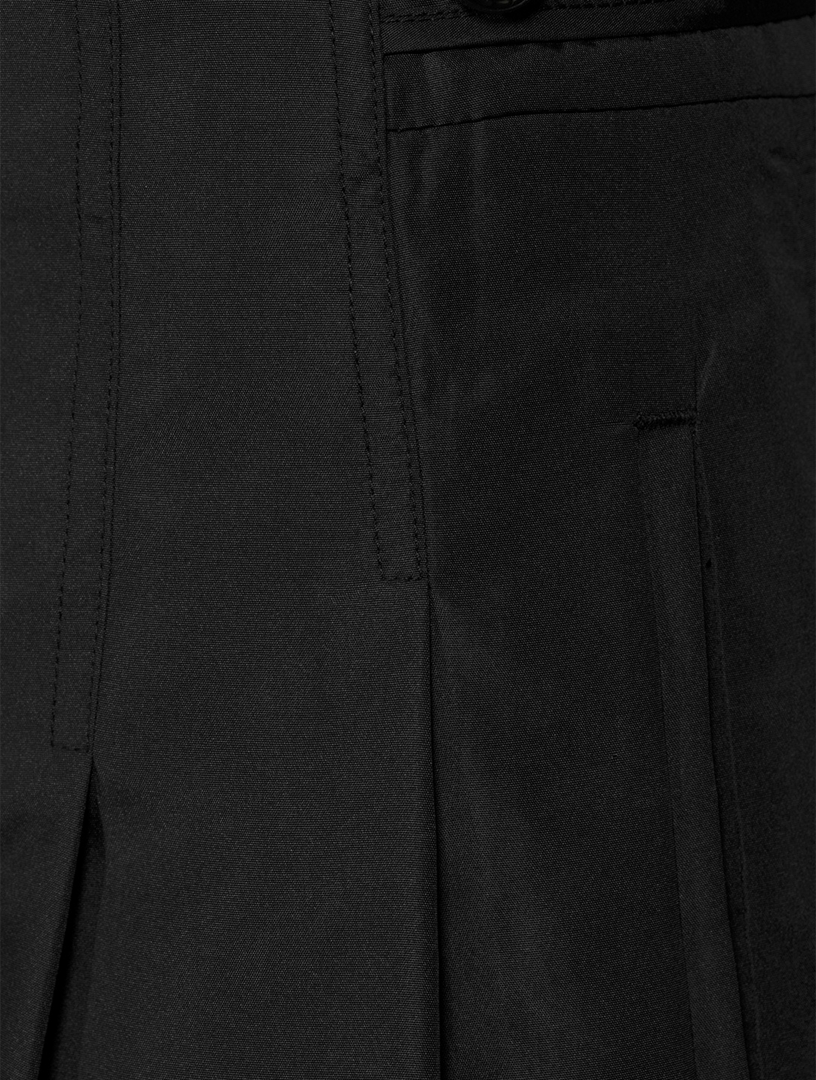 Pleated Wide-Leg Taffeta Trousers