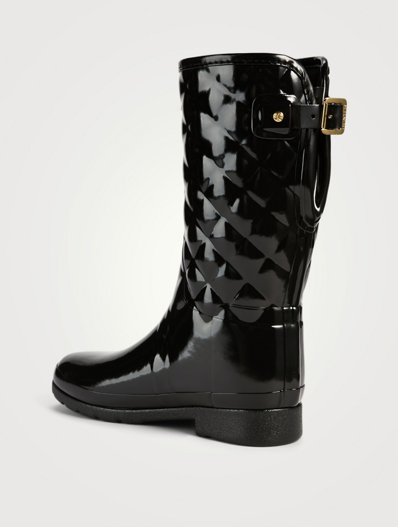 HUNTER Refined Quilted Gloss Rain Boots Holt Renfrew