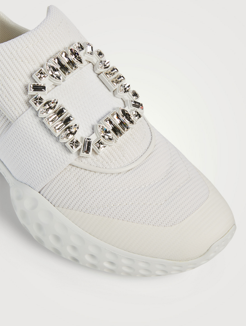 スニーカー Roger Vivier Roger Vivier Run Strass Buckle Sneakers Viv' Run Sneakers in fabric White Woman