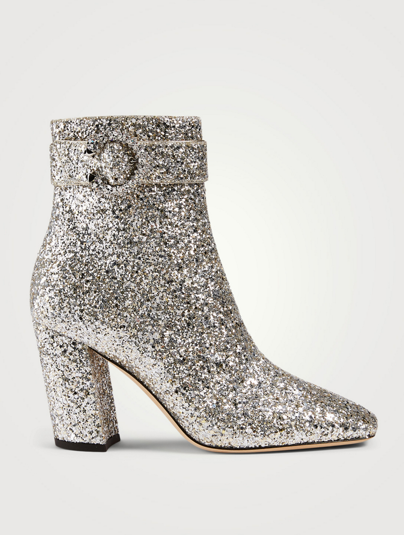 Glitter heel ankle boots hotsell