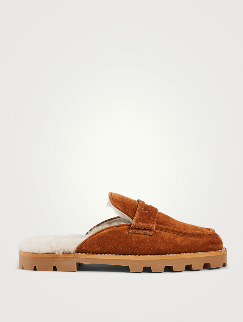 JIMMY CHOO Ronnie Shearling Flat mules | Holt Renfrew