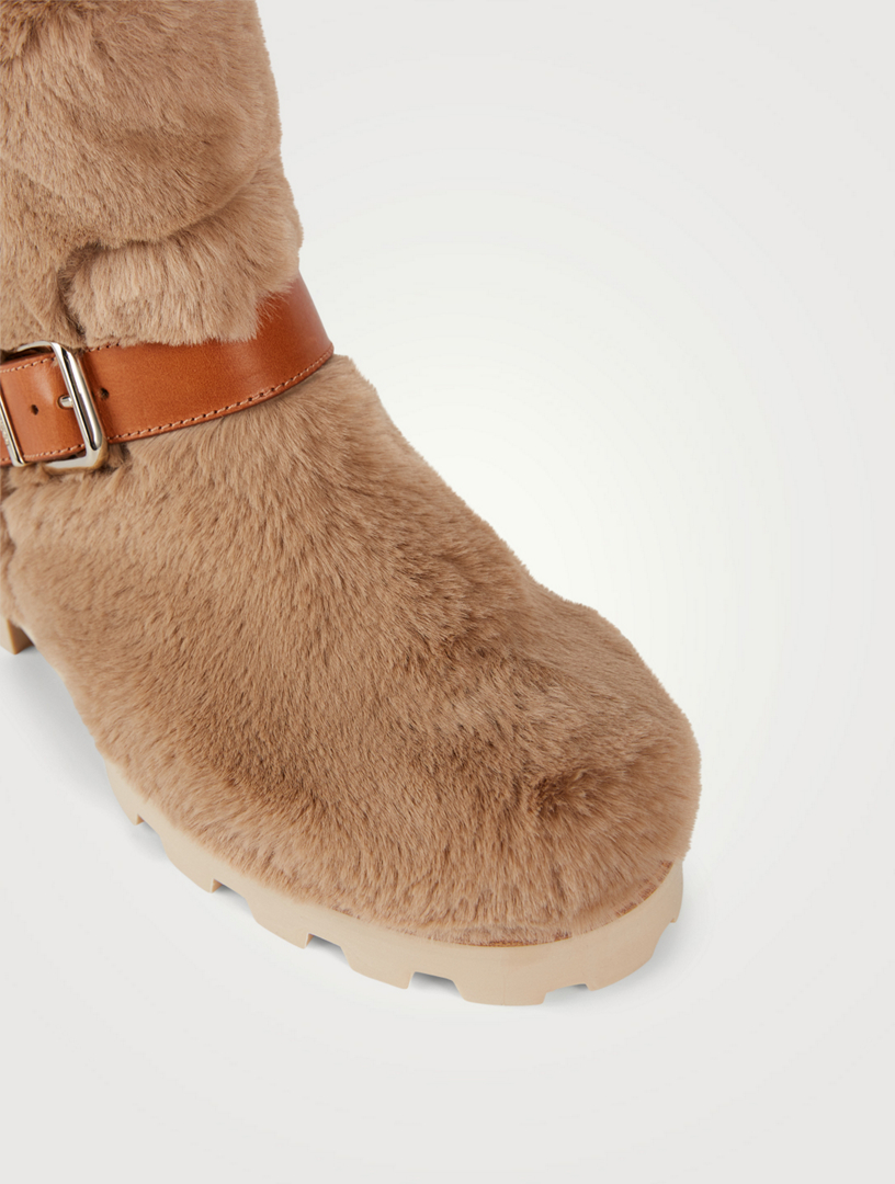 JIMMY CHOO Youth II Faux Fur Moto Boots | Holt Renfrew