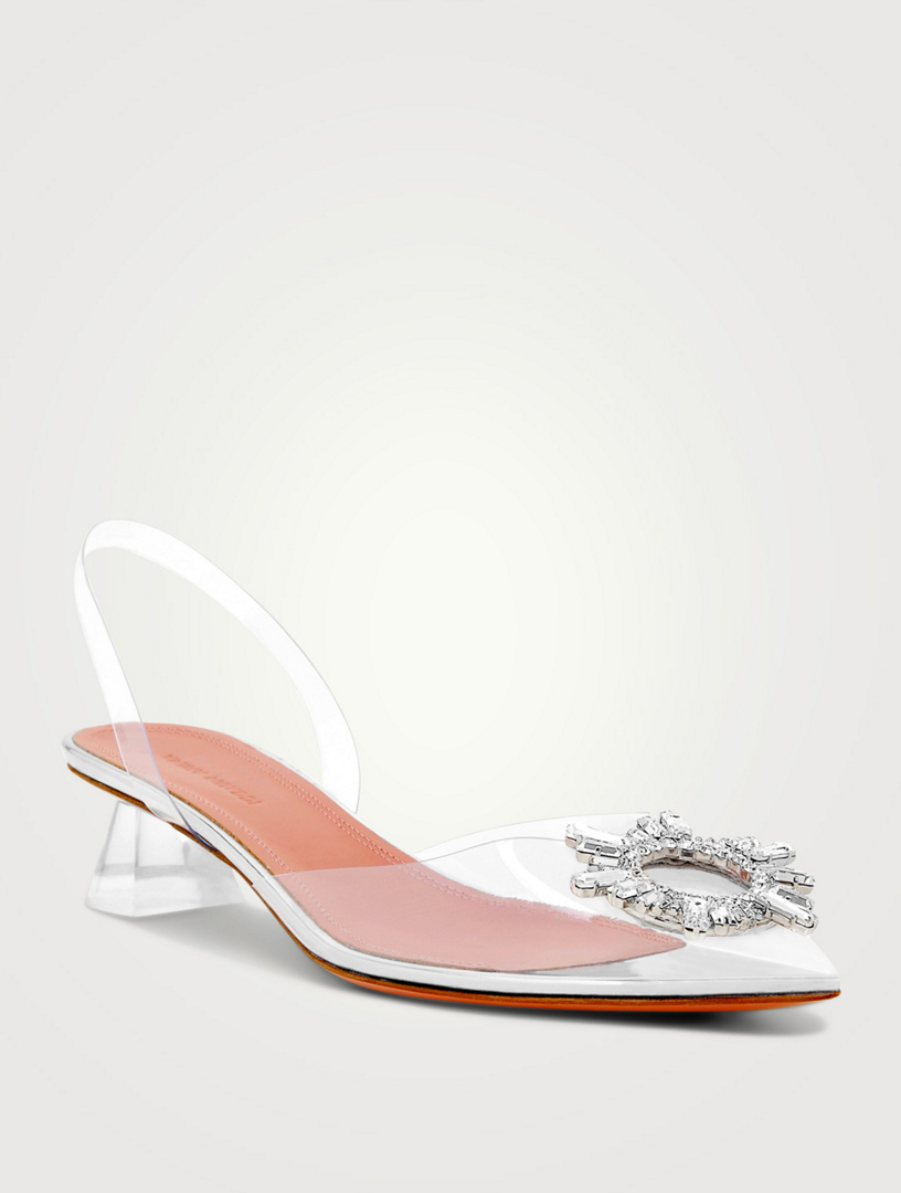 Begum Glass 40 Transparent PVC Slingback Pumps