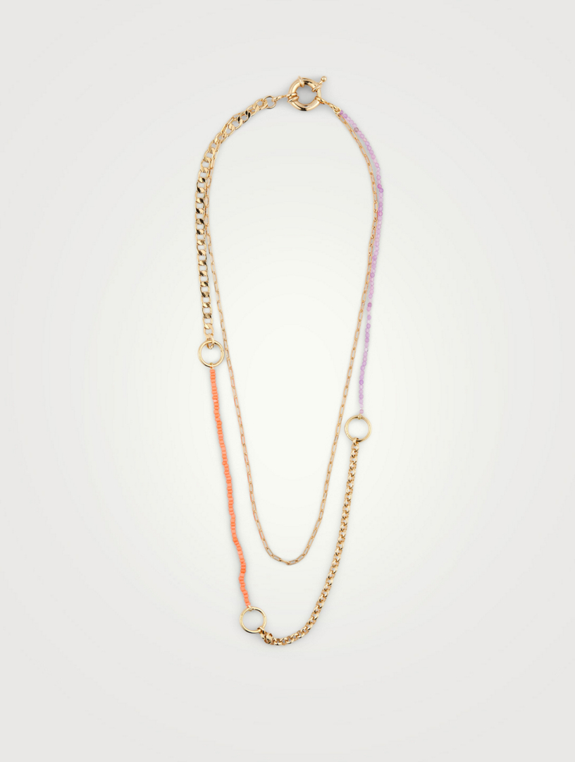 Sisterhood 18K Gold-Plated Brass And Crystal Bead Layered Necklace