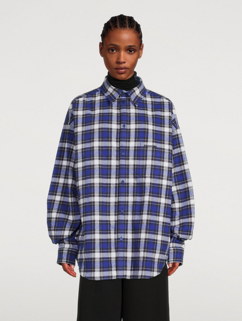 Oversized Padded Shirt In Check Print