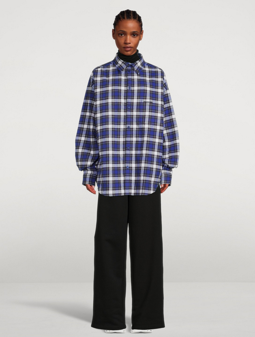 Oversized Padded Shirt In Check Print