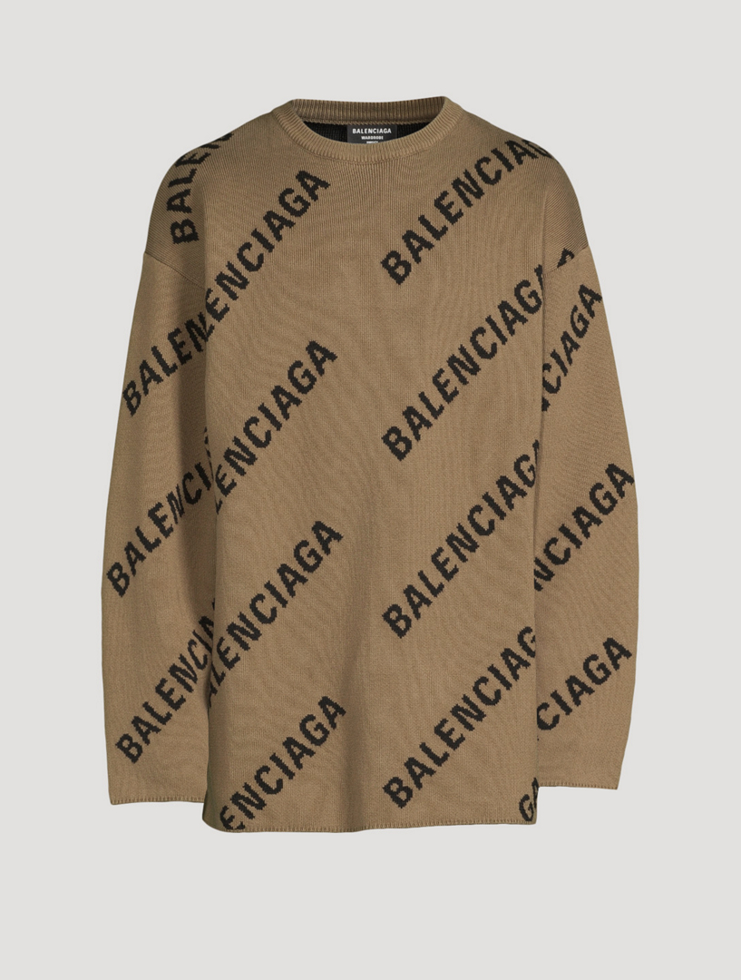 Wool Blend Sweater In Logo Print