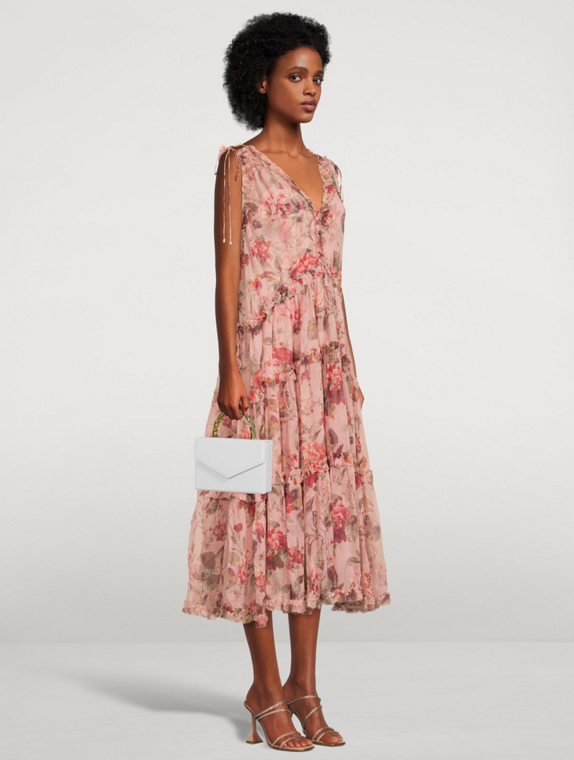 knee length dresses for ladies Zimmermann // Multicolour Floral Patchwork Cassia Dress – VSP Consignment main image 1