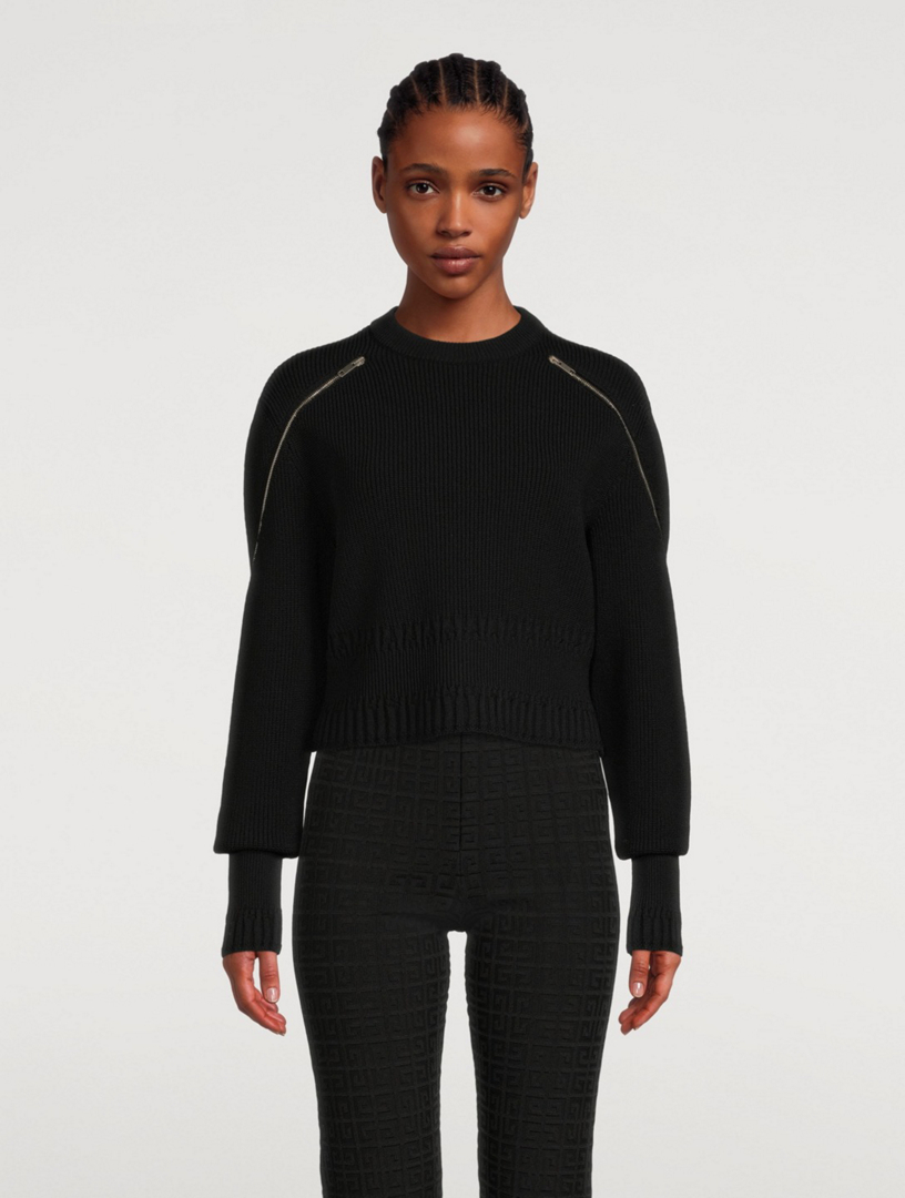 GIVENCHY Cropped Sweater With Zippers Holt Renfrew