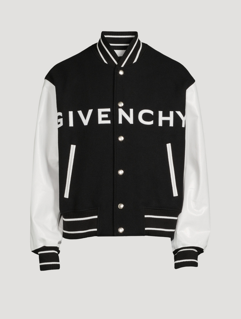 GIVENCHY Wool And Leather Bomber Jacket | Holt Renfrew