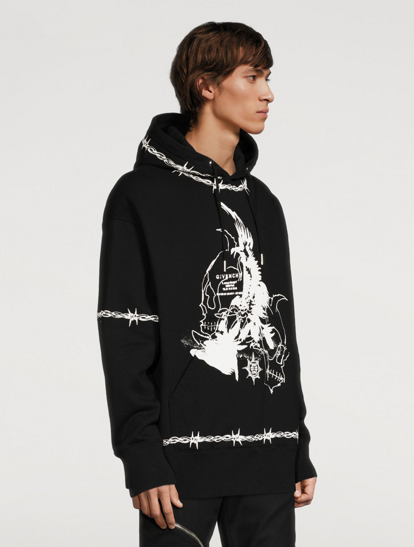 Oversized Hoodie With Gothic Logo