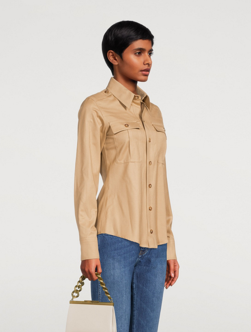 Hill Wool Patch-Pocket Shirt