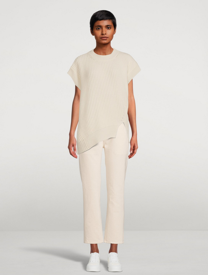 Forever Stella Cashmere Cap-Sleeve Sweater