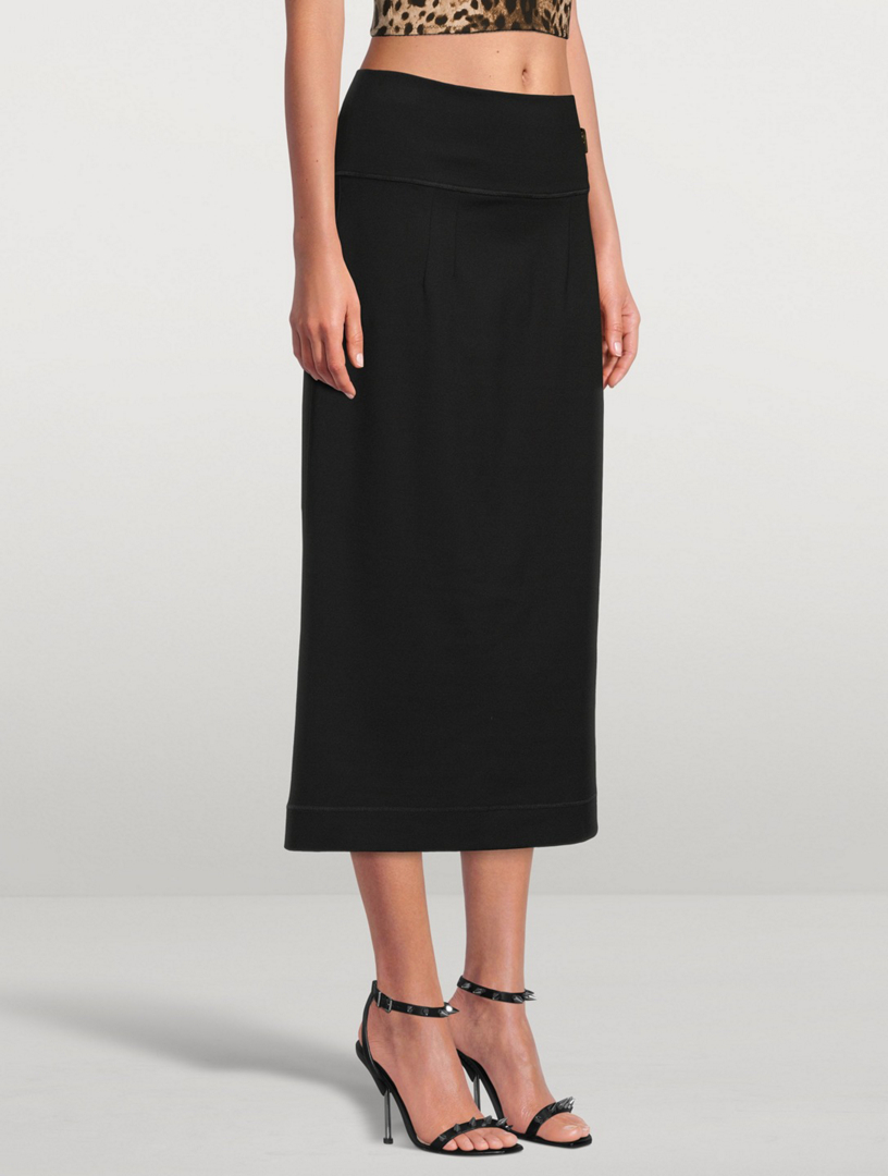Stretch Jersey Midi Skirt