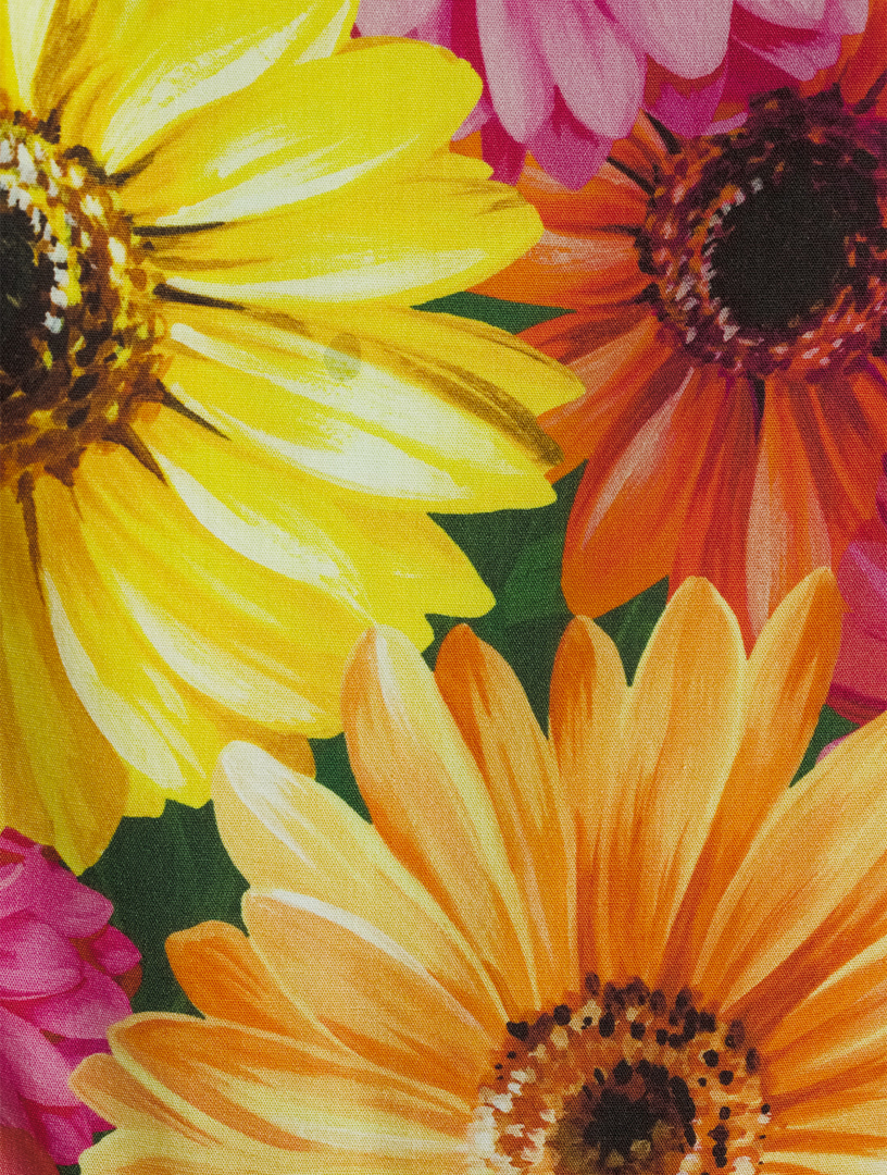 Poplin Midi Dress Gerbera Daisy Print