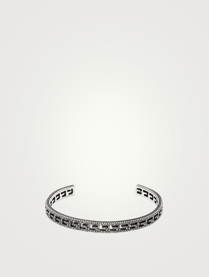 Square G Silver Cuff Bracelet