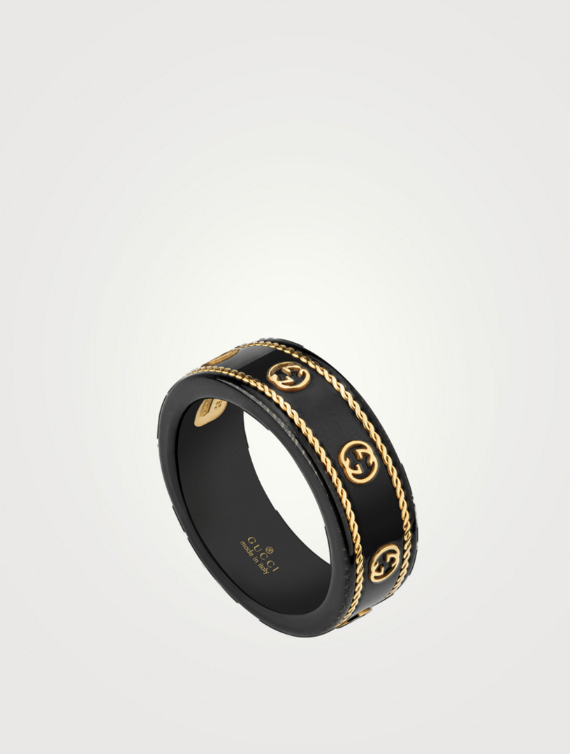 Icon Ring With 18K Gold Interlocking G