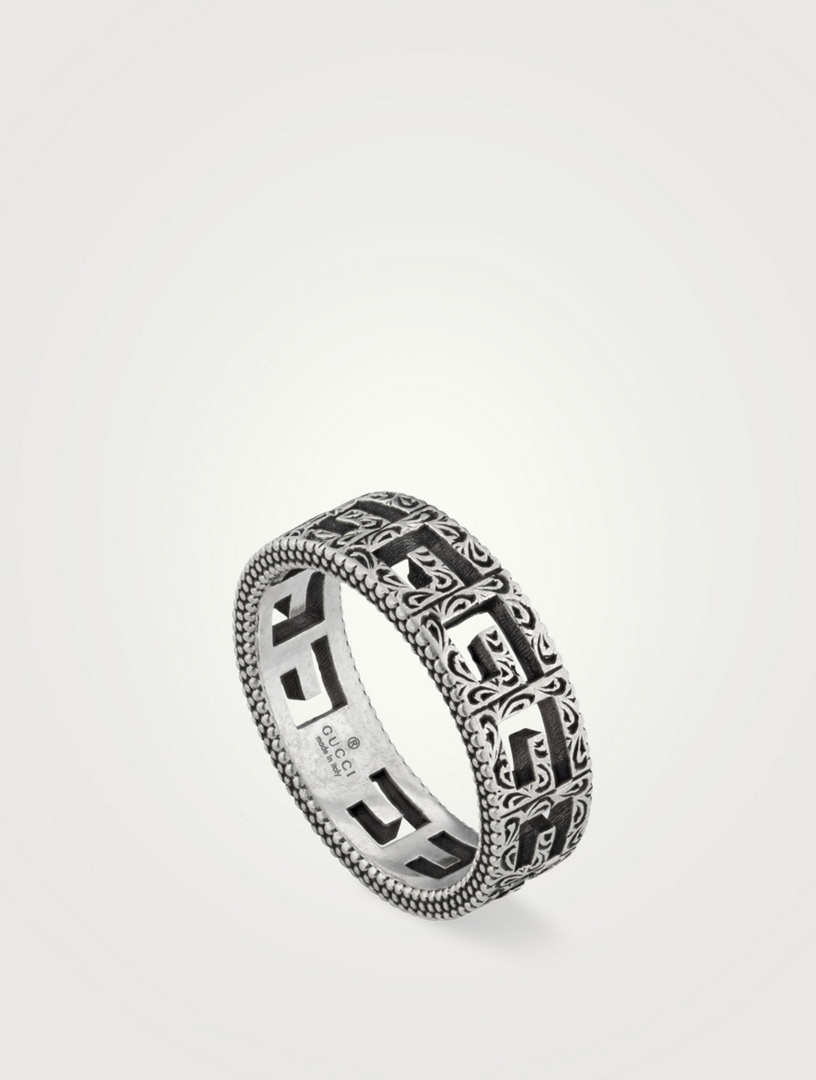 Square G Silver Ring