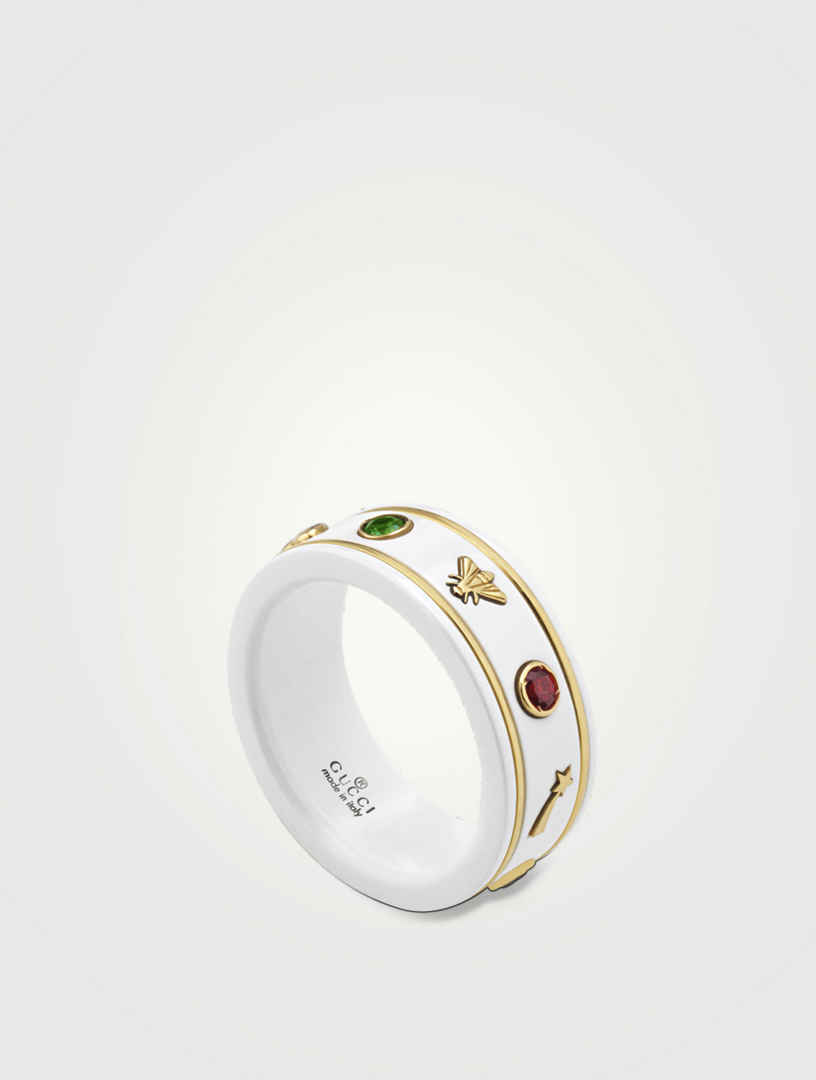 Icon 18K Gold Ring With Gemstones