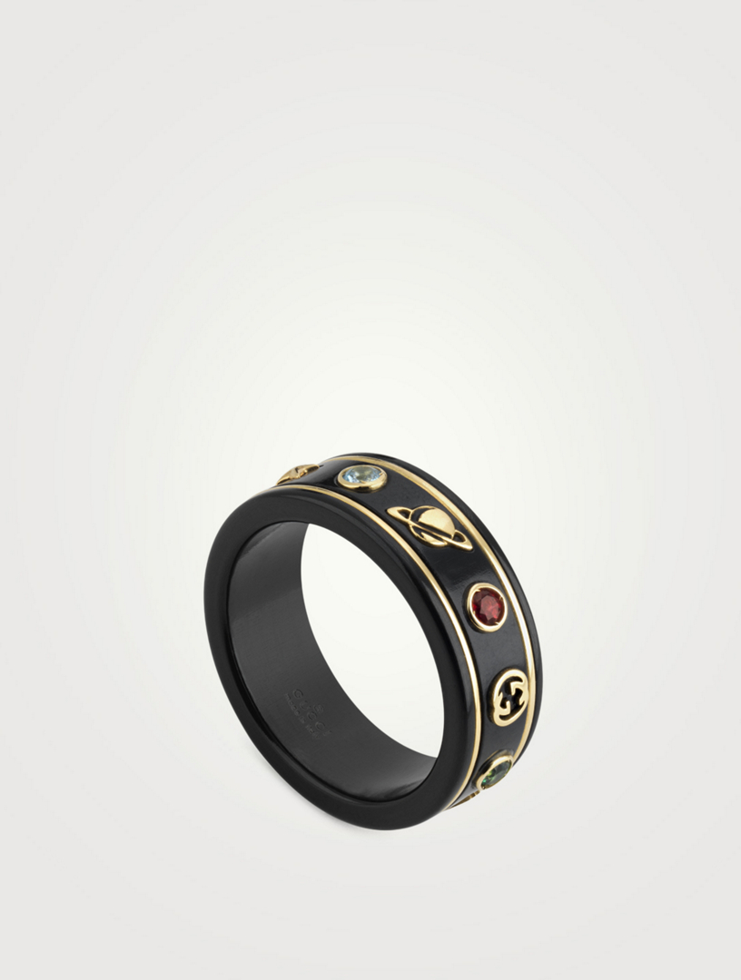 Icon 18K Gold Ring With Gemstones