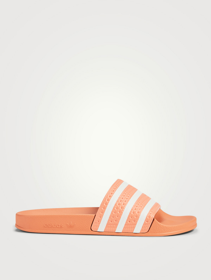 Peach adidas slides sale