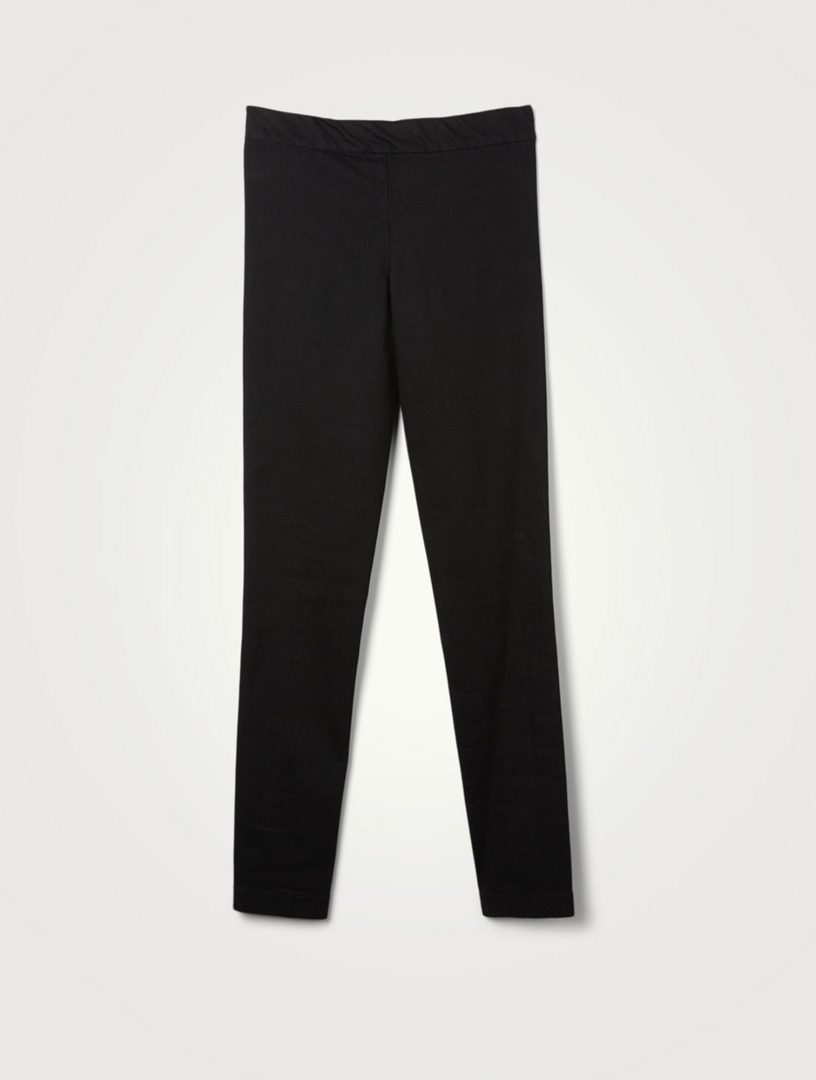 Stratton stretch-cotton leggings in black - The Row