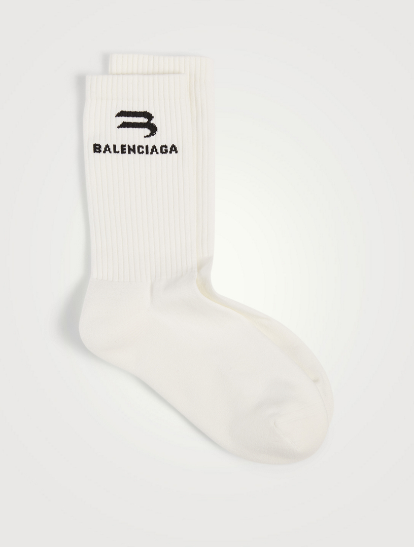 BALENCIAGA Glow In The Dark Logo Socks | Holt Renfrew