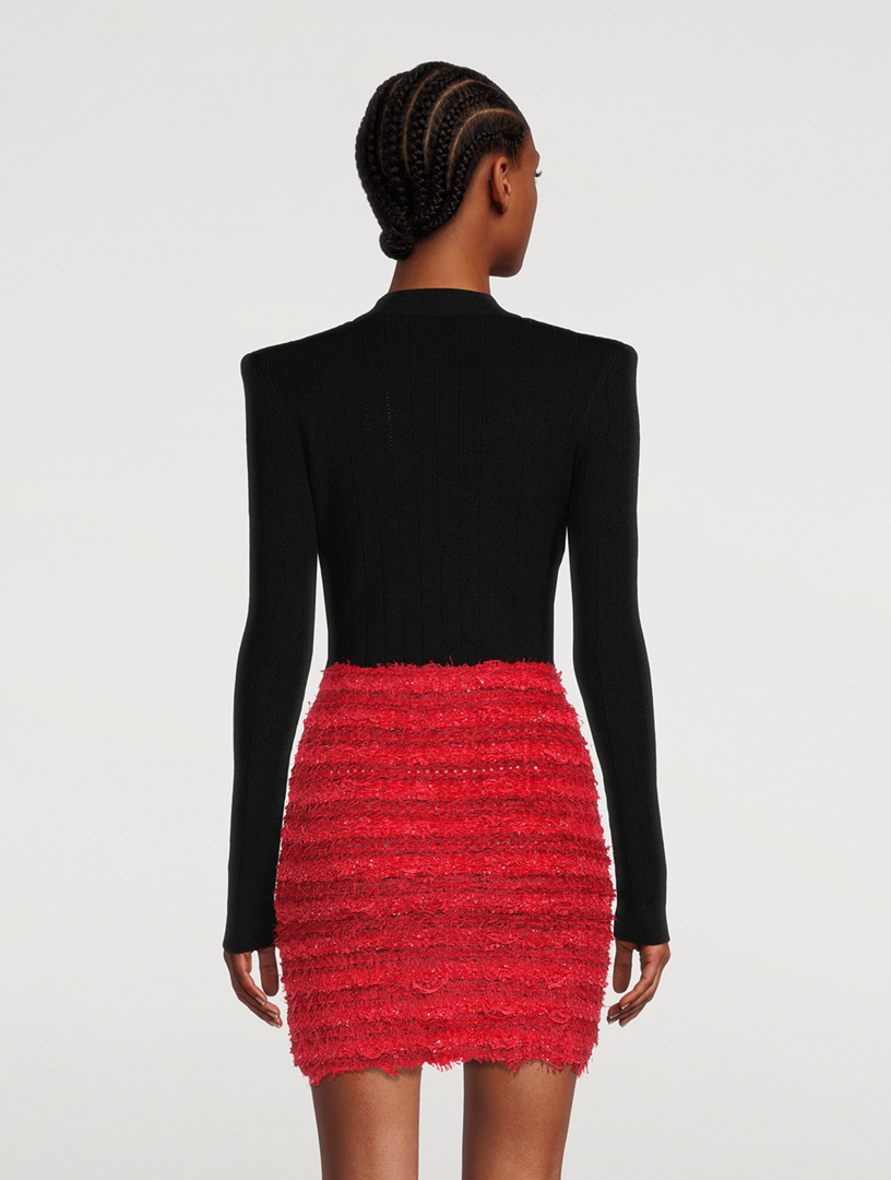 ミニスカート Balmain Mini Gonna In Tweed BALMAIN Zip-Front Tweed Mini Skirt | Holt Renfrew