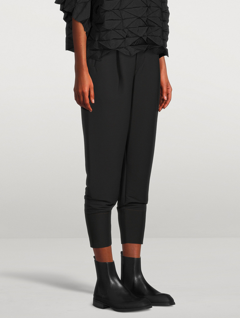 Pinstripe Knit Tapered Pants