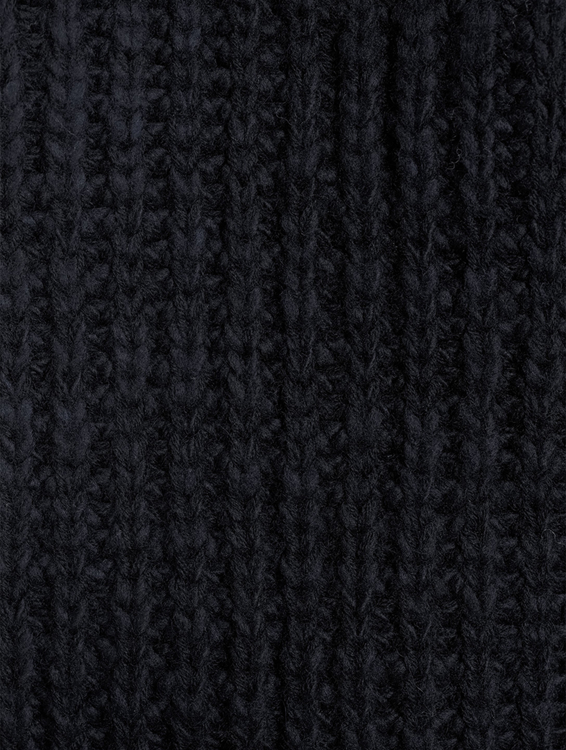 Puff-Sleeve Wool Sweater With Back Bow