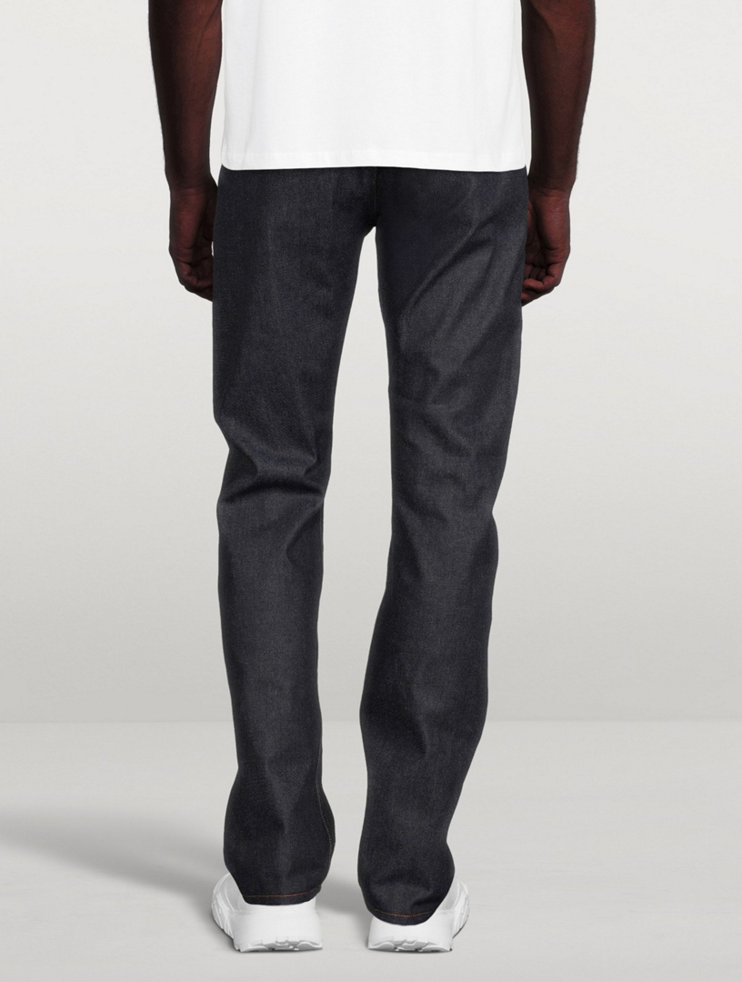 Contrast Stitch Straight-Leg Jeans