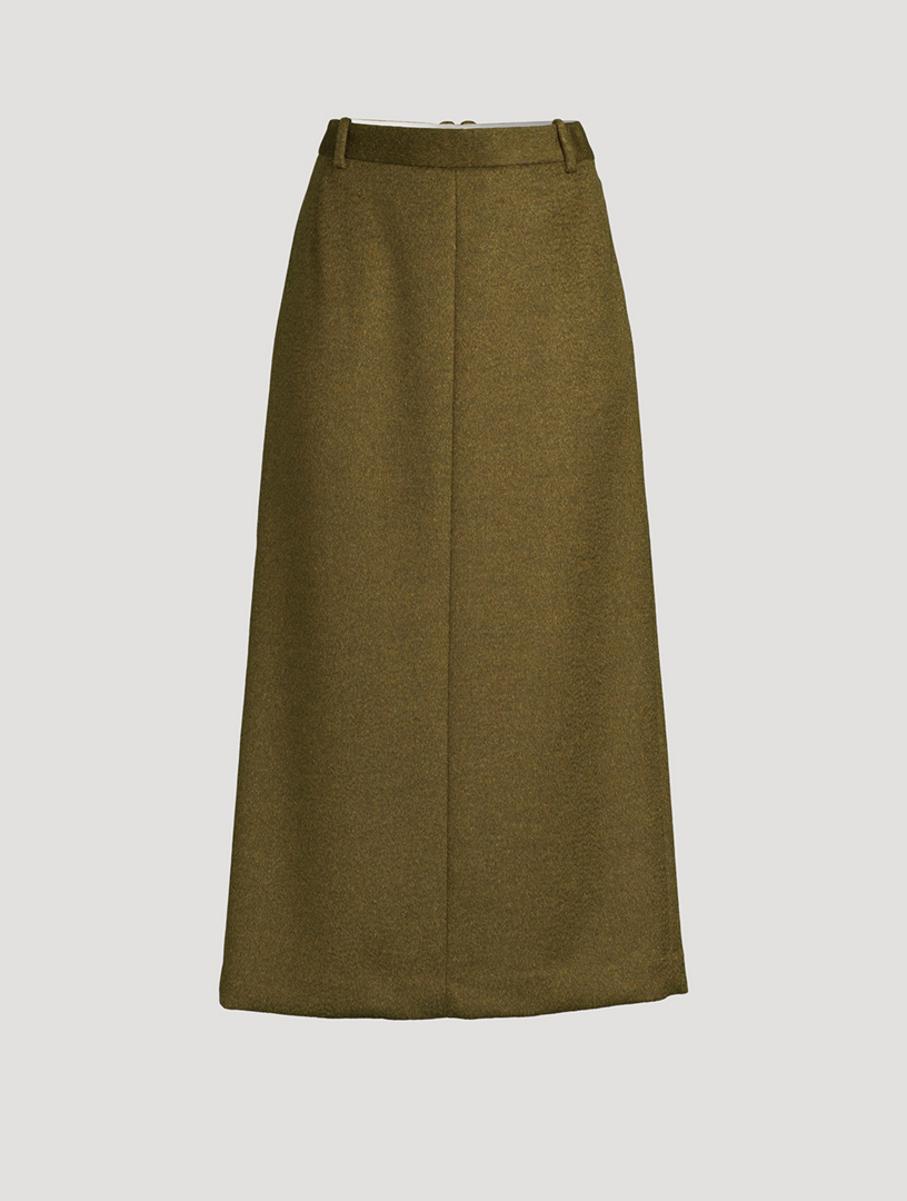THE ROW Luun Virgin Wool And Alpaca Midi Skirt | Holt Renfrew