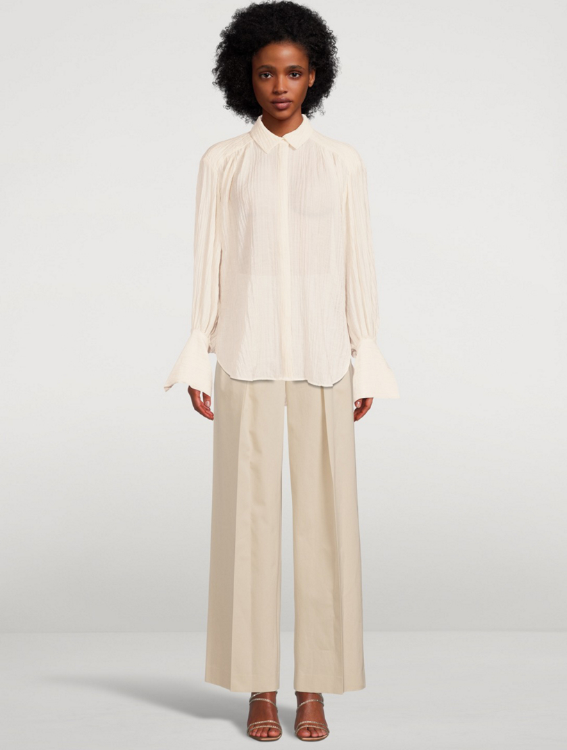 Mila Relaxed Balloon-Sleeve Shirt
