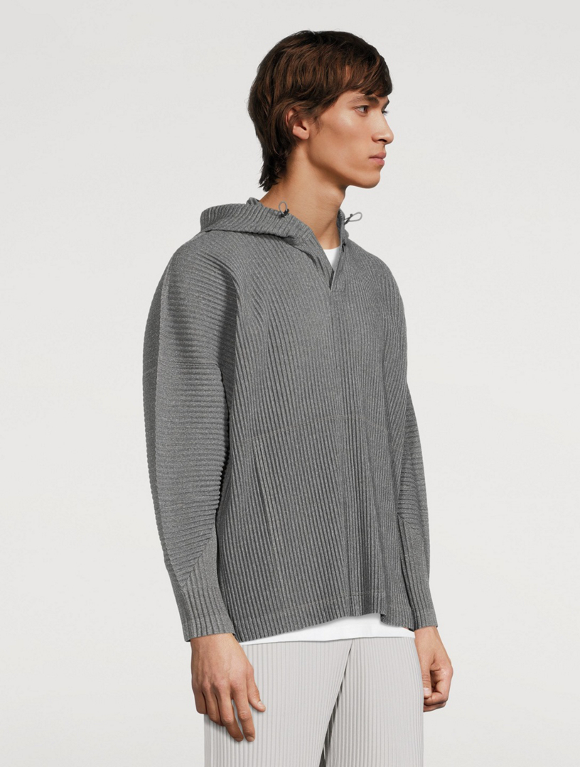 homme plisse HEATHER PLEATS / ボタンフーディ Heather Pleats Button Hoodie Brown HP56-JC170-44 – NOMAD