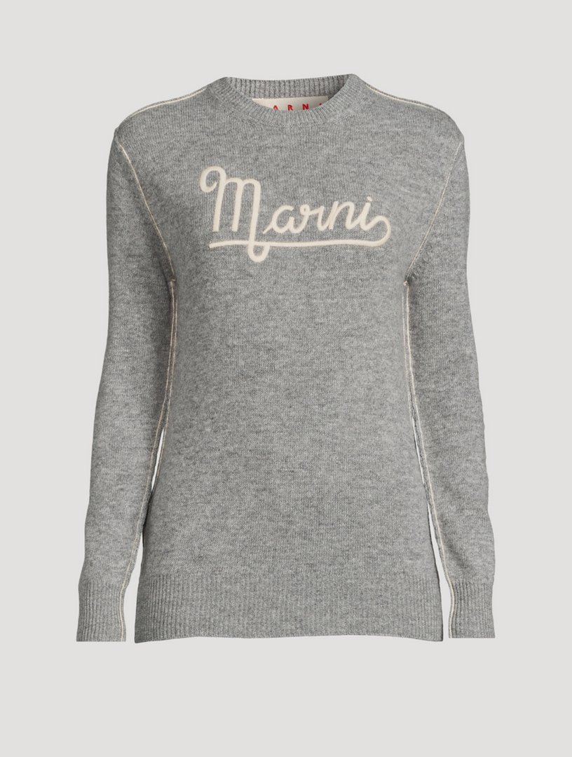 MARNI Shetland Wool Sweater With Logo | Holt Renfrew