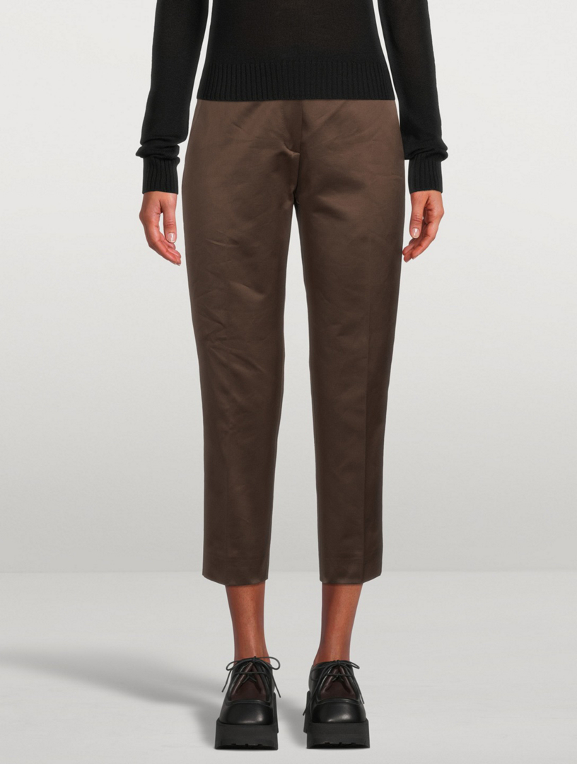 Cotton Slim-Fit Cropped Pants