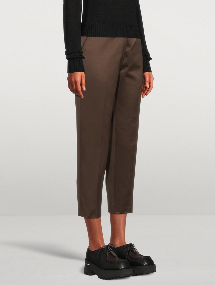 Cotton Slim-Fit Cropped Pants