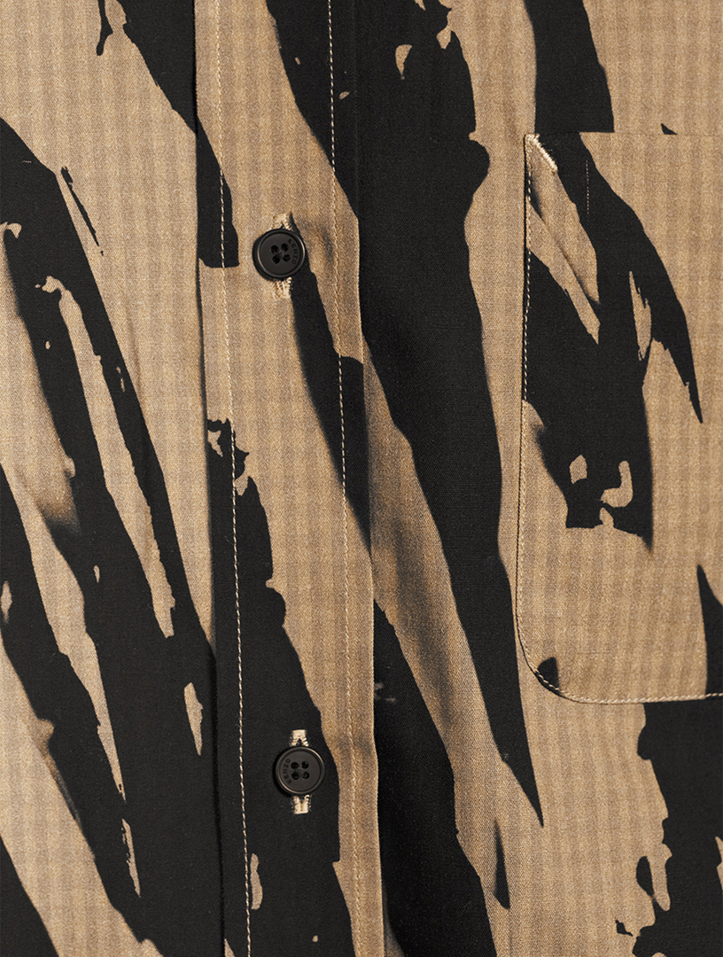 Pleat Camo Cotton Shirt