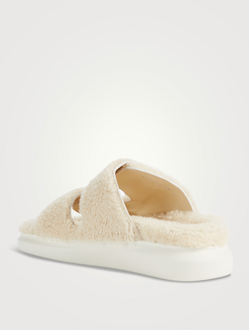 Hybrid Shearling Slide Sandals
