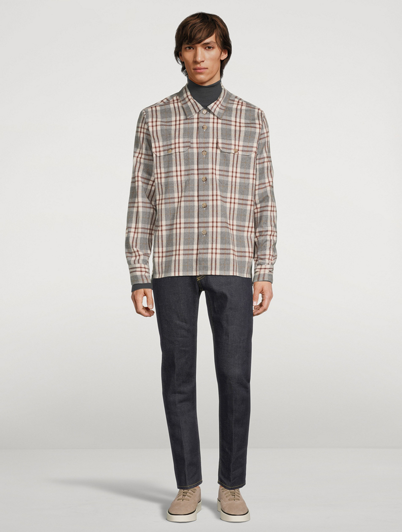 Flannel Overshirt Check Print
