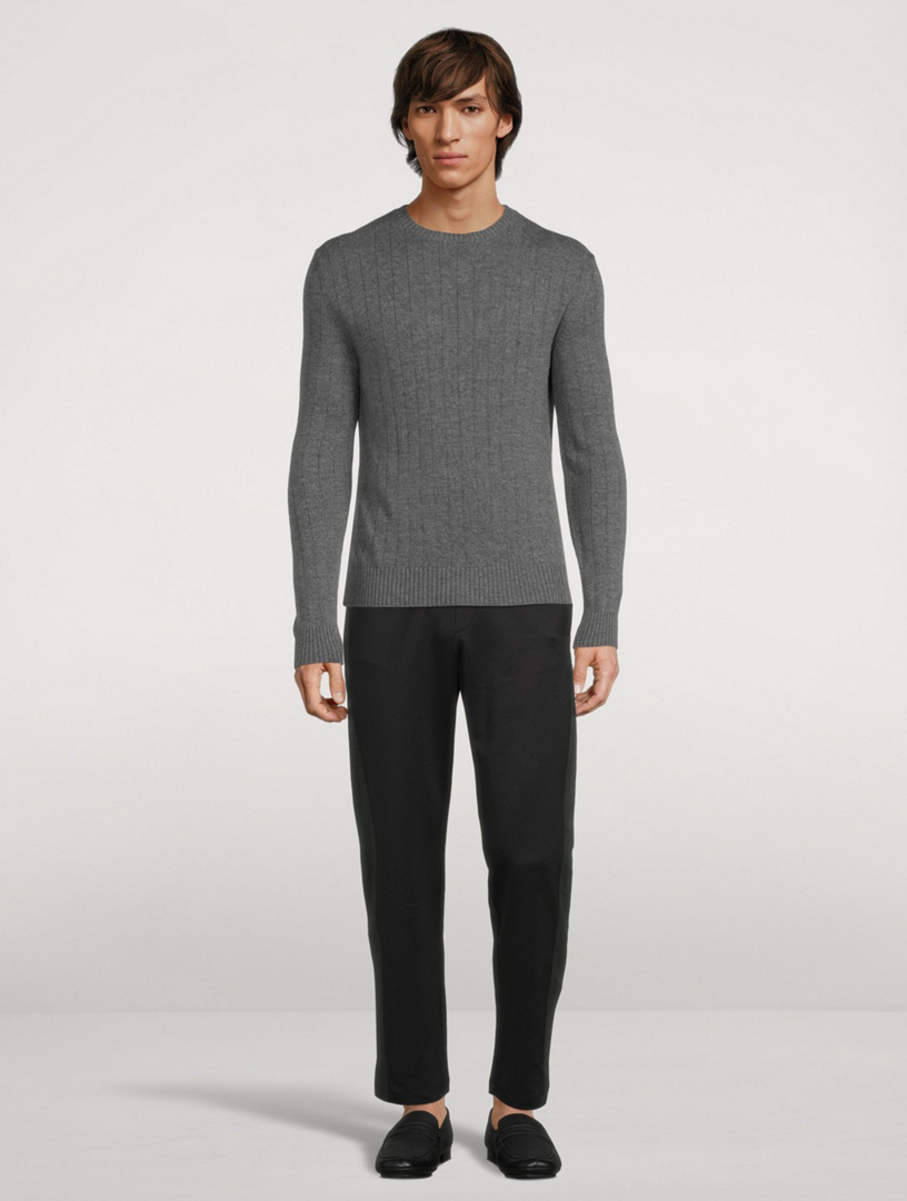 Wool Ribbed Knit Sweater
