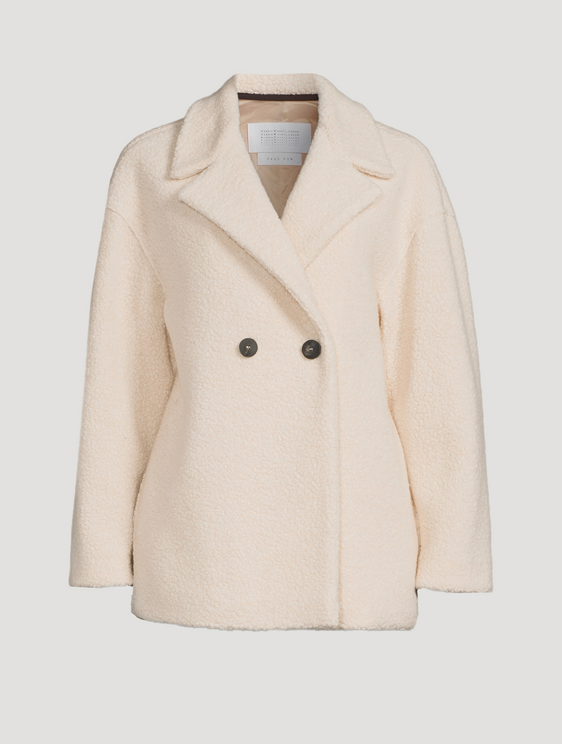 Boucle Drop-Shoulder Double-Breasted Coat